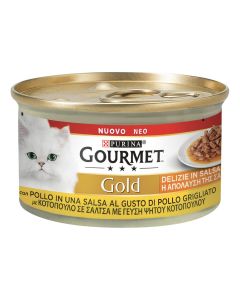 Purina Gourmet Gold Gatto Adulto Delizie in Salsa Pollo Lattina 85 gr