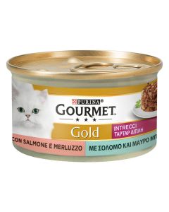 Purina Gourmet Gold Intrecci Gatto Adulto Salmone e Merluzzo Lattina 85 gr