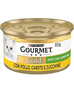 Purina Gourmet Gold Paté Gatto Adulto Pollo Carote e Zucchine Lattina 85 gr