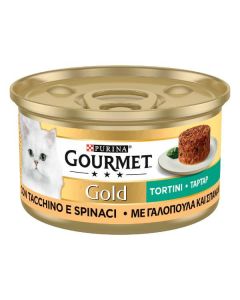 Purina Gourmet Gold Tortini Gatto Adulto Tacchino e Spinaci Lattina 85 gr