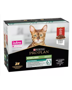 Purina Pro Plan Gatto Adult Sterilizzato Maintenance Manzo in Salsa Multipack 10 pz x 85 gr