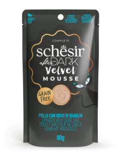 Schesir After Dark Gatto Adult con Pollo e Uovo di Quaglia in Velvet Mousse Busta 80gr