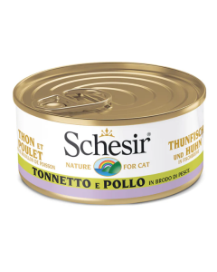 Schesir Gatto Adulto Tonnetto e Pollo in Brodo di Pesce Lattina 70 gr