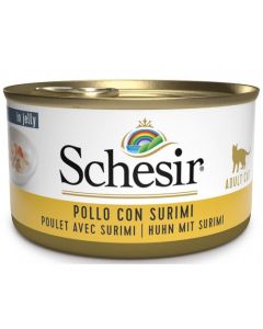 Schesir Gatto Adulto Pollo con Surimi in Gelatina Lattina 85 gr