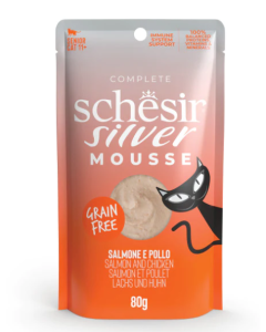 Schesir Silver Gatto Senior Mousse di Salmone e Pollo Busta 80gr