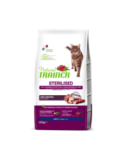 Natural Trainer Gatto Adult Sterilizzato con Anatra Crocchette