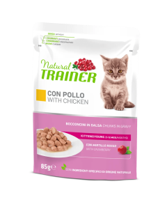 Natural Trainer Gatto Kitten & Young Bocconcini di Pollo in Salsa Busta 85 gr