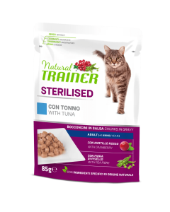 Trainer Natural Gatto Sterilizzato Bocconcini di Tonno in Salsa Busta 85 gr