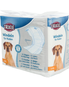 Trixie Pannolini a Fascia per Cani Maschi Tg L-XL - Girovita 60-80 cm - 12 pz