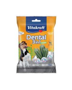 Vitakraft Dental Fresh 3 in 1 Cane Stick Misura S 7 pezzi 120 gr