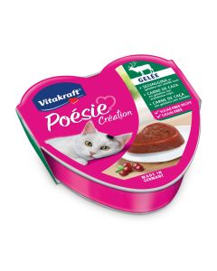 Vitakraft Poesie Creation Gelée Gatto Adulto Selvaggina e Mirtilli Rossi in Gelatina Vaschetta 85 gr