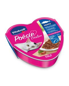 Vitakraft Poesie Creation Sauce Gatto Adulto Merluzzo Nero con Pasta e Pomodoro in Salsa Vaschetta 85 gr