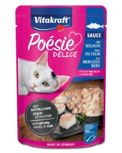 Vitakraft Poesie Delice Sauce Gatto Adulto Merluzzo Nero in Salsa Busta 85 gr