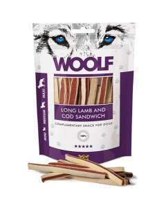 Woolf Snack Cane Sandwich Lungo di Agnello e Merluzzo 100 gr