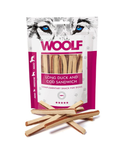 Woolf Snack Cane Sandwich Lungo di Anatra e Merluzzo 100 gr