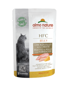 Almo Nature HFC Jelly Gatto Adulto Filetto di Pollo con Formaggio Busta 55 gr