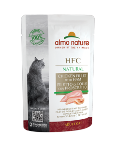 Almo Nature HFC Natural Gatto Adulto Filetto di Pollo con Prosciutto Busta 55 gr