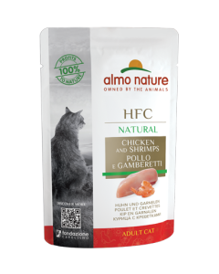 Almo Nature HFC Natural Gatto Adulto Pollo e Gamberetti Busta 55 gr