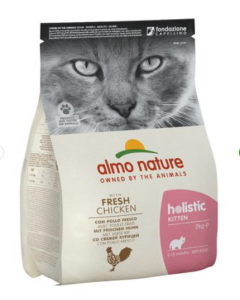 Almo Nature Holistic Gatto Kitten con Pollo Fresco Crocchette 2 kg