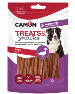 Camon Treats&Snacks Cane Strisce all'Anatra Monoproteiche 80 gr