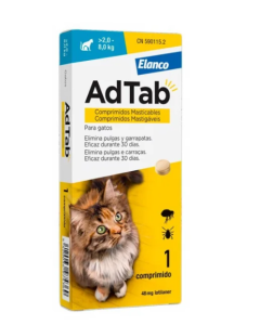 AdTab Gatto 2-8 kg Antiparassitario 3 Compresse Masticabili