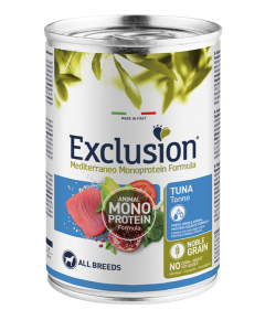 Exclusion Mediterraneo Monoproteico Cane Adult Tonno Lattina 400 gr