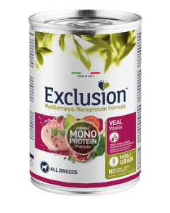 Exclusion Mediterraneo Monoproteico Cane Adult Vitello Lattina 400 gr