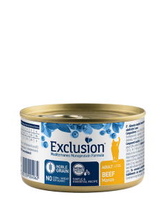 Exclusion Mediterraneo Monoproteico Gatto Adulto Manzo Lattina 85 gr