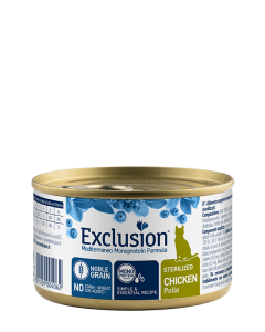 Exclusion Mediterraneo Monoproteico Gatto Sterilizzato Pollo Lattina 85 gr