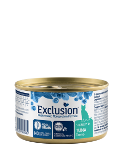 Exclusion Mediterraneo Monoproteico Gatto Sterilizzato Tonno Lattina 85 gr