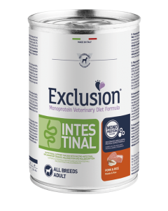 Exclusion Monoprotein Diet Cane Adult All Breeds Intestinal Maiale e Riso 400 gr