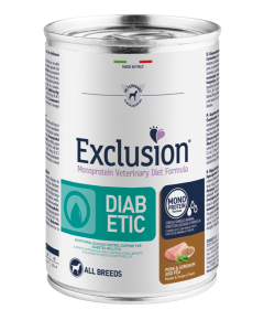 Exclusion Monoprotein Diet Cane Adult All Breeds Diabetic Maiale Sorgo e Piselli 400 gr