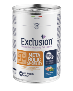 Exclusion Monoprotein Diet Cane Adult All Breeds Metabolic & Mobility Maiale e Fibre 400 gr