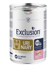 Exclusion Monoprotein Diet Cane Adult All Breeds Urinary Maiale Sorgo e Riso 400 gr