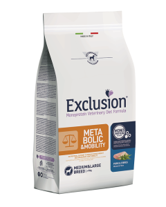 Exclusion Monoprotein Diet Cane Medium&Large Adult Metabolic&Mobility Maiale e Fibre Crocchette