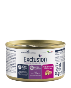 Exclusion Monoprotein Diet Gatto Hypoallergenic Maiale e Patate Lattina 85 gr