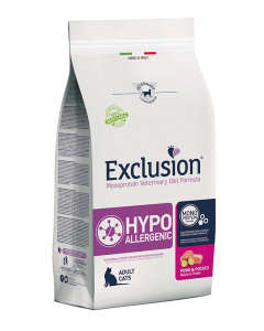 Exclusion Monoprotein Diet Gatto Hypoallergenic Maiale e Patate Crocchette