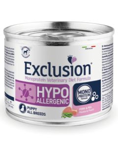 Exclusion Monoprotein Diet Puppy All Breeds Hypoallergenic Maiale e Piselli 200 gr