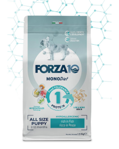 Forza10 MonoDiet Cane Puppy All Size al Pesce Crocchette 1,5 kg