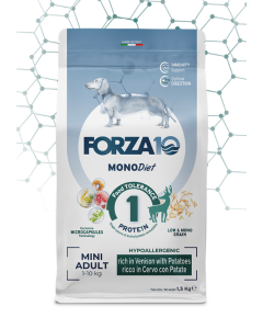 Forza10 MonoDiet Cane Adult Mini con Cervo Crocchette 1,5 kg