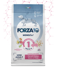 Forza10 MonoDiet Cane Adult Mini con Maiale Crocchette 1,5 kg