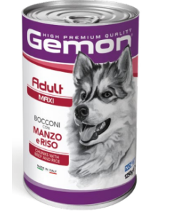 Gemon Cane Adult Maxi Bocconi con Manzo e Riso Lattina 1250 gr