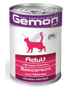 Gemon Gatto Adult Bocconcini con Manzo 415 gr 