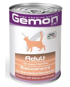 Gemon Gatto Adult Bocconcini con Salmone e Gamberetti 415 gr