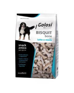 Golosi Cane Bisquit Bone Snack Latte e Miele 600 gr