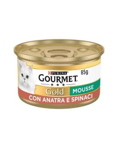 Purina Gourmet Gold Mousse Gatto Adulto Anatra e Spinaci Lattina 85 gr