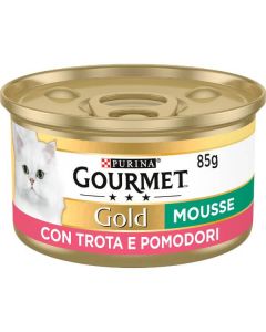 Purina Gourmet Gold Mousse Gatto Adulto Trota e Pomodori Lattina 85 gr