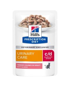 Hill's Prescription Diet Gatto c/d Multicare Stress Bocconcini di Salmone in Salsa Busta 85 gr