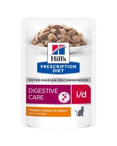 Hill's Prescription Diet Gatto i/d Digestive Care Bocconcini di Pollo in Salsa Busta 85 gr 