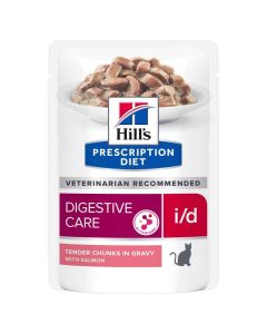 Hill's Prescription Diet Gatto i/d Digestive Care Bocconcini di Salmone in Salsa Busta 85 gr 